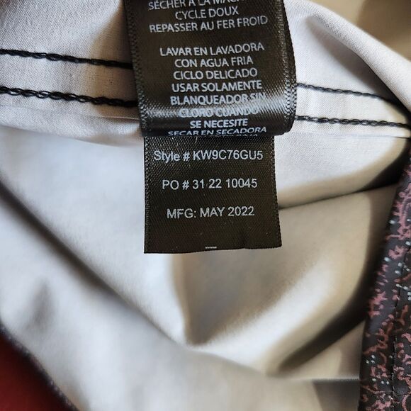 Kenneth Cole Reaction Men's Slim Fit Long Sleeve Purple Multi Pattern Shirt M - Picture 12 of 12